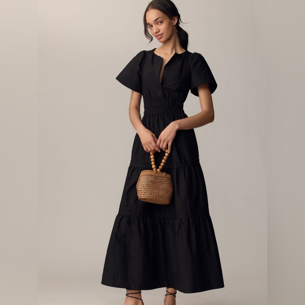 Anthropologie Black Cotton Somerset Dress - Size XL Petite